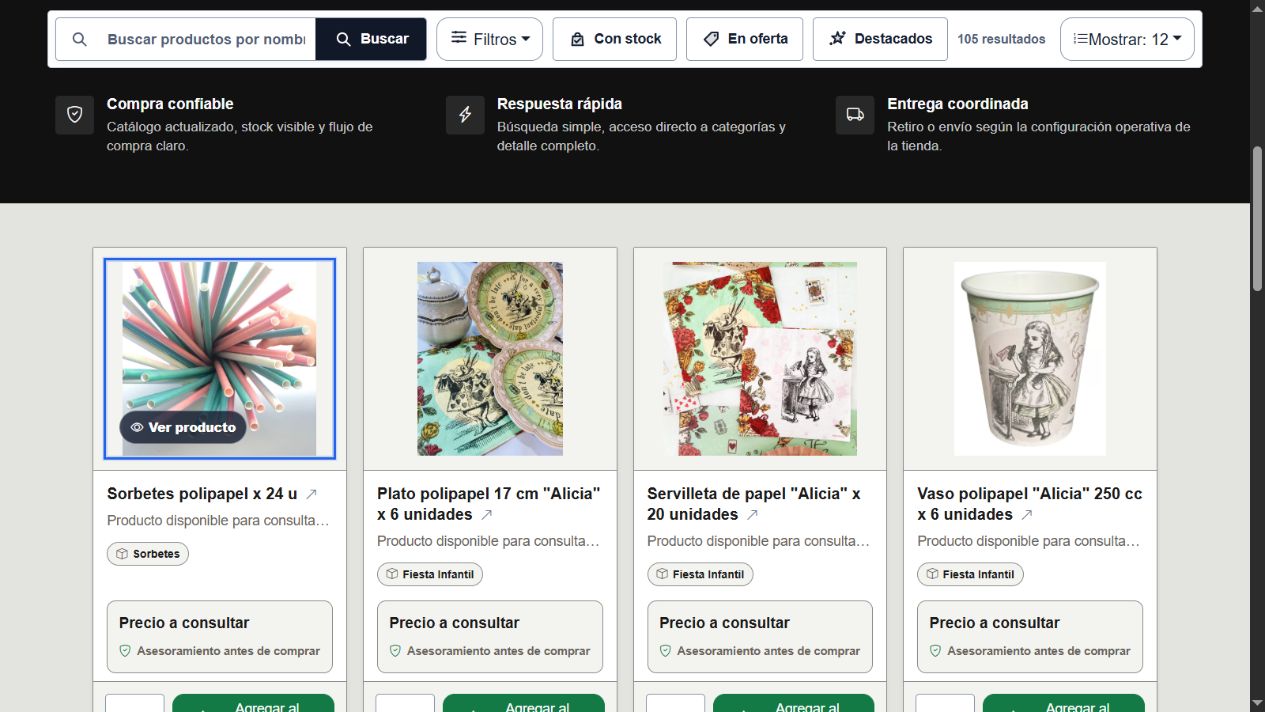 Catálogo de productos de Almacén de Sueños implementado con 3CEcommerce
